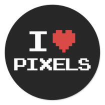 I love pixels pixelated heart retro 8bit gamer stickers