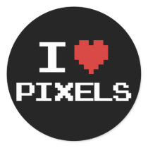 I love pixels pixelated heart retro 8bit gamer stickers