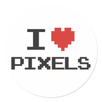 I love pixels pixelated heart retro 8bit gamer stickers