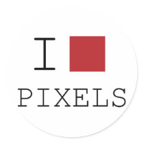 I Love Pixels Round Stickers