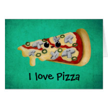 I love Pizza Greeting Cards