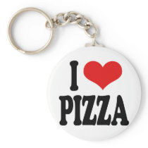 I Love Pizza Keychain