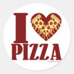 I love Pizza Round Sticker