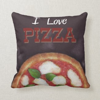I Love Pizza Throw Pillow 16" x 16"