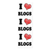 I Love (Plaid Heart) Blogs Bookmark business cards