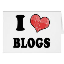 I Love (Plaid Heart) Blogs Greeting Card