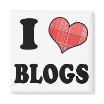 I Love (Plaid Heart) Blogs Refrigerator Magnet