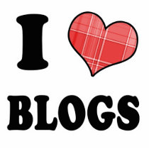 I Love (Plaid Heart) Blogs Photo Cut Out