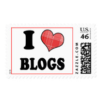 I Love (Plaid Heart) Blogs postage by geekme I Love (Plaid Heart) Blogs postage