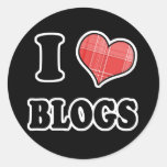 I Love (Plaid Heart) Blogs Stickers