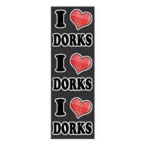 I Love (Plaid Heart) Dorks Bookmark business cards
