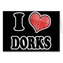 I Love (Plaid Heart) Dorks cards