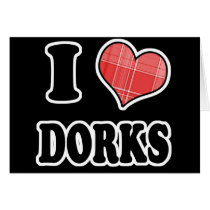 I Love (Plaid Heart) Dorks cards