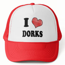 I Love (Plaid Heart) Dorks hats by geekme I Love (Plaid Heart) Dorks hats