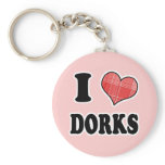 I Love (Plaid Heart) Dorks Key Chain