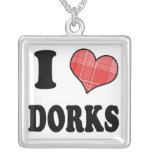 I Love (Plaid Heart) Dorks Necklaces