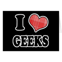 I Love (Plaid Heart) Geeks Greeting Card