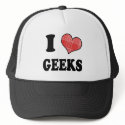 I Love (Plaid Heart) Geeks hats