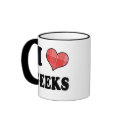 I Love (Plaid Heart) Geeks mugs