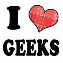 I Love (Plaid Heart) Geeks photo sculptures