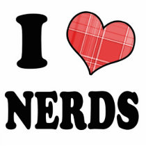 I Love (Plaid Heart) Nerds Photo Sculpture