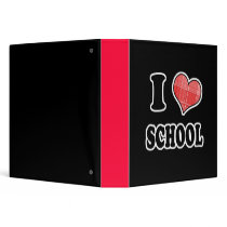 I Love (Plaid Heart) School binders