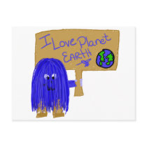 I love planet earth postcard