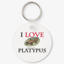 I Love Platypus keychains