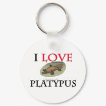 I Love Platypus keychains
