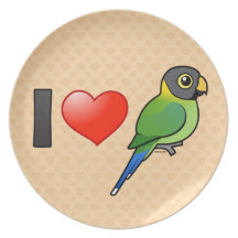 I Love Plum-headed Parakeets (female) Party Plates