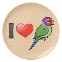 I Love Plum-headed Parakeets (male) Party Plates