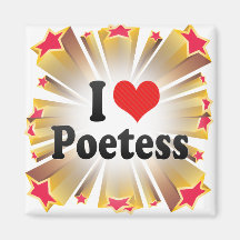 I Love Poetess Fridge Magnets
