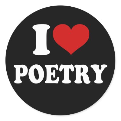 I Love Poetry Round Stickers