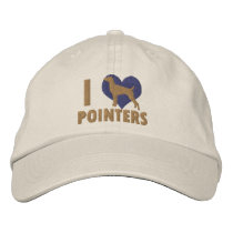 I Love Pointers Embroidered Hat (Brown) embroidered hats