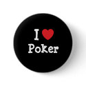 I love Poker heart custom personalized buttons