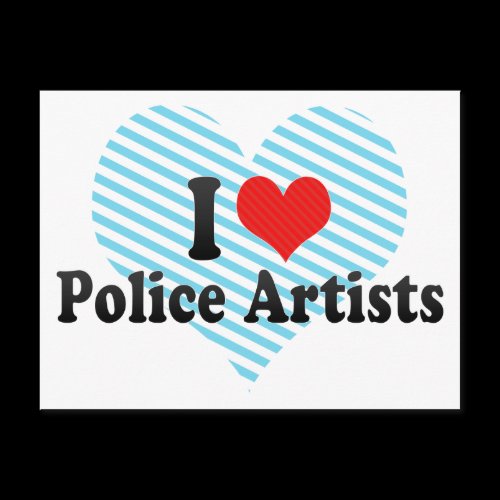 I Love Police Artists Postcards