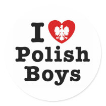I Love Polish Boys Round Sticker