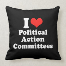 I LOVE POLITICAL ACTION COM.png Throw Pillows
