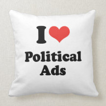 I LOVE POLITICAL ADS - .png Throw Pillows
