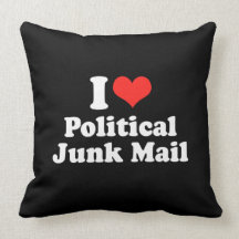 I LOVE POLITICAL JUNK MAIL.png Throw Pillow
