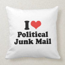 I LOVE POLITICAL JUNK MAIL - .png Throw Pillows