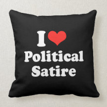 I LOVE POLITICAL SATIRE.png Throw Pillows