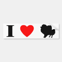 I Love Pomeranians Bumper Sticker