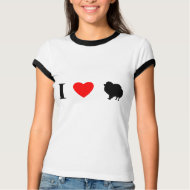 I Love Pomeranians Ladies Ringer T-Shirt shirt
