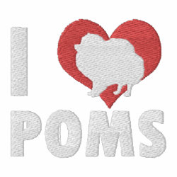 I Love Poms Embroidered Shirt (Polo) embroideredshirt