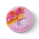 I love ponies button badge