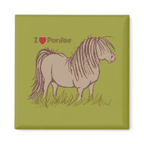 I Love Ponies magnets