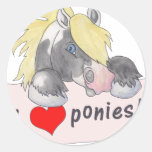 I love Ponies! Round Stickers