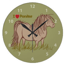 I Love Ponies Wallclock