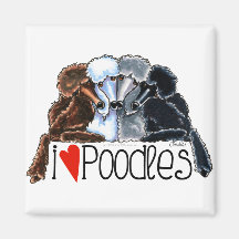 I Love Poodles Fridge Magnet